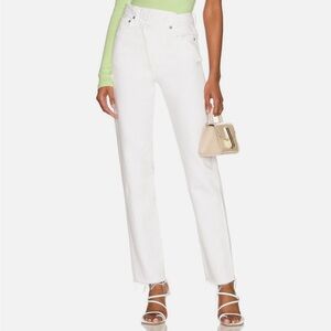 Agolde Women's Criss Cross Straight in White Jeans